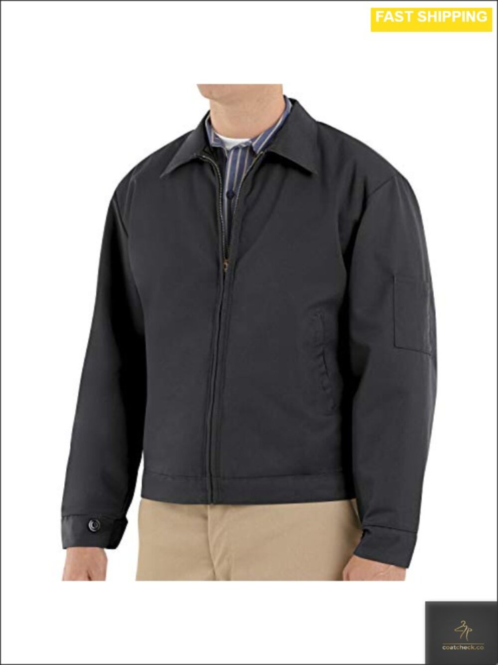 Men's Slash Pocket Quilt-Lined Work Jacket Long Sleeve